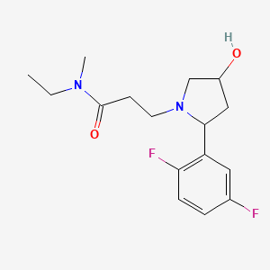 molecular formula C16H22F2N2O2 B6641737 3-[2-(2,5-difluorophenyl)-4-hydroxypyrrolidin-1-yl]-N-ethyl-N-methylpropanamide 