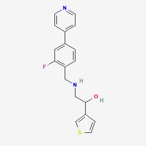molecular formula C18H17FN2OS B6641759 2-[(2-Fluoro-4-pyridin-4-ylphenyl)methylamino]-1-thiophen-3-ylethanol 