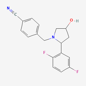 molecular formula C18H16F2N2O B6641762 4-[[2-(2,5-Difluorophenyl)-4-hydroxypyrrolidin-1-yl]methyl]benzonitrile 