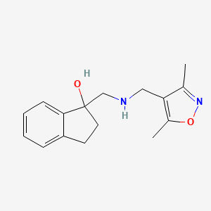 molecular formula C16H20N2O2 B6641766 1-[[(3,5-Dimethyl-1,2-oxazol-4-yl)methylamino]methyl]-2,3-dihydroinden-1-ol 