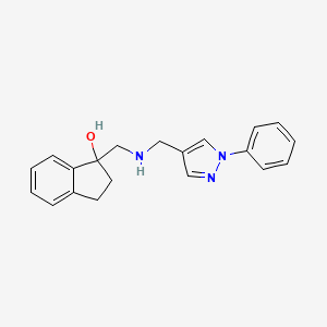 1-[[(1-Phenylpyrazol-4-yl)methylamino]methyl]-2,3-dihydroinden-1-ol