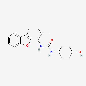 molecular formula C20H28N2O3 B6641818 1-(4-Hydroxycyclohexyl)-3-[2-methyl-1-(3-methyl-1-benzofuran-2-yl)propyl]urea 