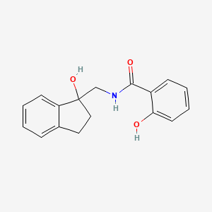 molecular formula C17H17NO3 B6641829 2-hydroxy-N-[(1-hydroxy-2,3-dihydroinden-1-yl)methyl]benzamide 