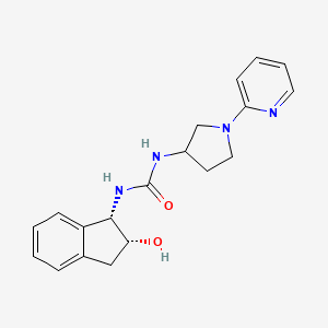 molecular formula C19H22N4O2 B6641830 1-[(1S,2R)-2-hydroxy-2,3-dihydro-1H-inden-1-yl]-3-(1-pyridin-2-ylpyrrolidin-3-yl)urea 