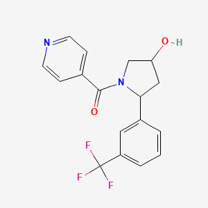molecular formula C17H15F3N2O2 B6641860 [4-Hydroxy-2-[3-(trifluoromethyl)phenyl]pyrrolidin-1-yl]-pyridin-4-ylmethanone 