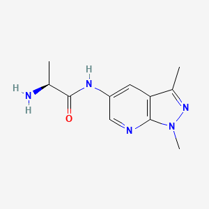 molecular formula C11H15N5O B6641885 (2S)-2-amino-N-(1,3-dimethylpyrazolo[3,4-b]pyridin-5-yl)propanamide 