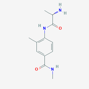 molecular formula C12H17N3O2 B6641900 4-[[(2S)-2-aminopropanoyl]amino]-N,3-dimethylbenzamide 