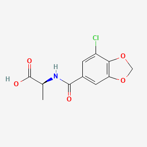 molecular formula C11H10ClNO5 B6641913 (2S)-2-[(7-chloro-1,3-benzodioxole-5-carbonyl)amino]propanoic acid 