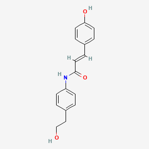 molecular formula C17H17NO3 B6641928 (E)-N-[4-(2-hydroxyethyl)phenyl]-3-(4-hydroxyphenyl)prop-2-enamide 