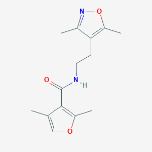 molecular formula C14H18N2O3 B6641985 N-[2-(3,5-dimethyl-1,2-oxazol-4-yl)ethyl]-2,4-dimethylfuran-3-carboxamide 