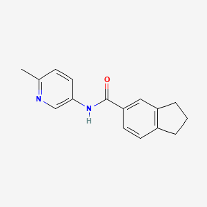 molecular formula C16H16N2O B6641991 N-(6-methylpyridin-3-yl)-2,3-dihydro-1H-indene-5-carboxamide 