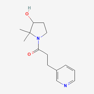 molecular formula C14H20N2O2 B6641998 1-(3-Hydroxy-2,2-dimethylpyrrolidin-1-yl)-3-pyridin-3-ylpropan-1-one 