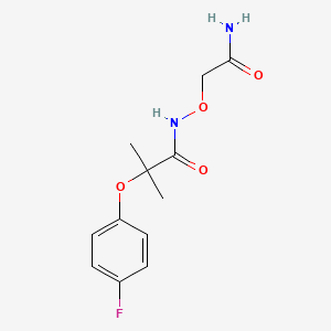 molecular formula C12H15FN2O4 B6642029 N-(2-amino-2-oxoethoxy)-2-(4-fluorophenoxy)-2-methylpropanamide 