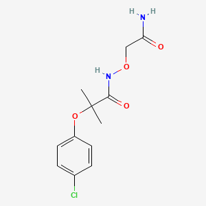 molecular formula C12H15ClN2O4 B6642063 N-(2-amino-2-oxoethoxy)-2-(4-chlorophenoxy)-2-methylpropanamide 