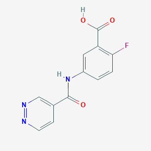 molecular formula C12H8FN3O3 B6642077 2-Fluoro-5-(pyridazine-4-carbonylamino)benzoic acid 