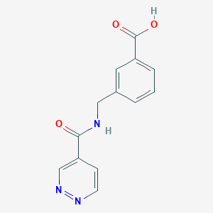 molecular formula C13H11N3O3 B6642081 3-[(Pyridazine-4-carbonylamino)methyl]benzoic acid 