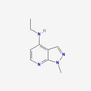molecular formula C9H12N4 B6642119 N-ethyl-1-methylpyrazolo[3,4-b]pyridin-4-amine 