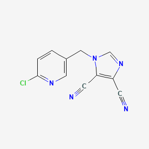 molecular formula C11H6ClN5 B6642127 1-[(6-Chloropyridin-3-yl)methyl]imidazole-4,5-dicarbonitrile 