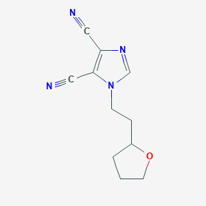 molecular formula C11H12N4O B6642129 1-[2-(Oxolan-2-yl)ethyl]imidazole-4,5-dicarbonitrile 