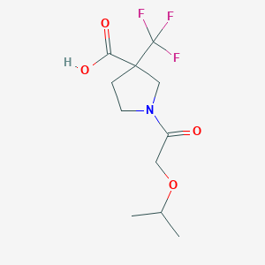 molecular formula C11H16F3NO4 B6642156 1-(2-Propan-2-yloxyacetyl)-3-(trifluoromethyl)pyrrolidine-3-carboxylic acid 