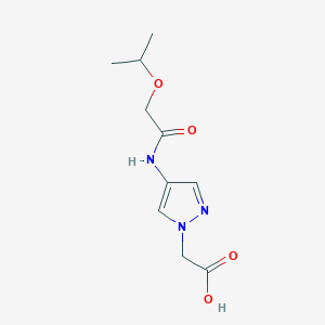 2-[4-[(2-Propan-2-yloxyacetyl)amino]pyrazol-1-yl]acetic acid