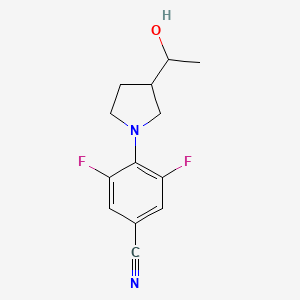 molecular formula C13H14F2N2O B6642203 3,5-Difluoro-4-[3-(1-hydroxyethyl)pyrrolidin-1-yl]benzonitrile 