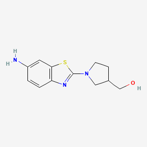 molecular formula C12H15N3OS B6642211 [1-(6-Amino-1,3-benzothiazol-2-yl)pyrrolidin-3-yl]methanol 