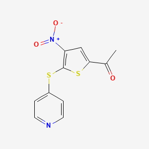 molecular formula C11H8N2O3S2 B6642213 1-(4-Nitro-5-pyridin-4-ylsulfanylthiophen-2-yl)ethanone 