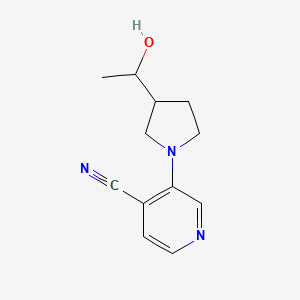 molecular formula C12H15N3O B6642218 3-[3-(1-Hydroxyethyl)pyrrolidin-1-yl]pyridine-4-carbonitrile 