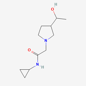 molecular formula C11H20N2O2 B6642234 N-cyclopropyl-2-[3-(1-hydroxyethyl)pyrrolidin-1-yl]acetamide 