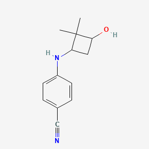 molecular formula C13H16N2O B6642246 4-[(3-Hydroxy-2,2-dimethylcyclobutyl)amino]benzonitrile 