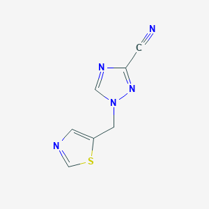 molecular formula C7H5N5S B6642264 1-(1,3-Thiazol-5-ylmethyl)-1,2,4-triazole-3-carbonitrile 