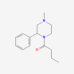 molecular formula C15H22N2O B6642285 1-(4-Methyl-2-phenylpiperazin-1-yl)butan-1-one 