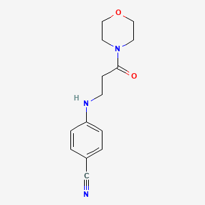 molecular formula C14H17N3O2 B6642298 4-[(3-Morpholin-4-yl-3-oxopropyl)amino]benzonitrile 