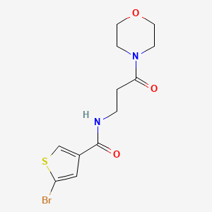 molecular formula C12H15BrN2O3S B6642323 5-bromo-N-(3-morpholin-4-yl-3-oxopropyl)thiophene-3-carboxamide 