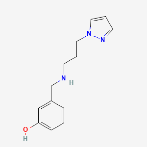 molecular formula C13H17N3O B6642336 3-[(3-Pyrazol-1-ylpropylamino)methyl]phenol 