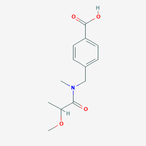 molecular formula C13H17NO4 B6642344 4-[[2-Methoxypropanoyl(methyl)amino]methyl]benzoic acid 