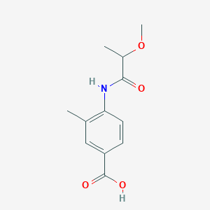 molecular formula C12H15NO4 B6642347 4-(2-Methoxypropanoylamino)-3-methylbenzoic acid 