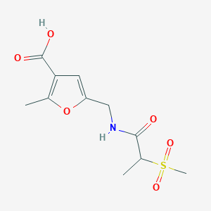 2-Methyl-5-[(2-methylsulfonylpropanoylamino)methyl]furan-3-carboxylic acid