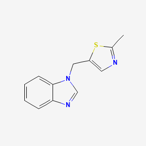 molecular formula C12H11N3S B6642359 5-(Benzimidazol-1-ylmethyl)-2-methyl-1,3-thiazole 