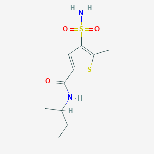 molecular formula C10H16N2O3S2 B6642366 N-butan-2-yl-5-methyl-4-sulfamoylthiophene-2-carboxamide 