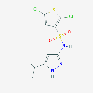 2,5-dichloro-N-(5-propan-2-yl-1H-pyrazol-3-yl)thiophene-3-sulfonamide