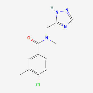 molecular formula C12H13ClN4O B6642439 4-chloro-N,3-dimethyl-N-(1H-1,2,4-triazol-5-ylmethyl)benzamide 