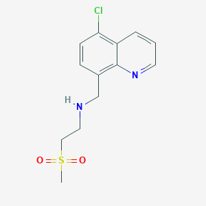 molecular formula C13H15ClN2O2S B6642450 N-[(5-chloroquinolin-8-yl)methyl]-2-methylsulfonylethanamine 