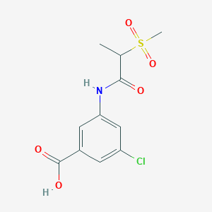 molecular formula C11H12ClNO5S B6642462 3-Chloro-5-(2-methylsulfonylpropanoylamino)benzoic acid 