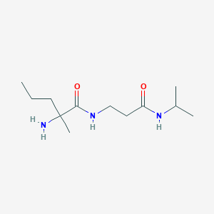 molecular formula C12H25N3O2 B6642487 2-amino-2-methyl-N-[3-oxo-3-(propan-2-ylamino)propyl]pentanamide 