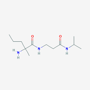 2-amino-2-methyl-N-[3-oxo-3-(propan-2-ylamino)propyl]pentanamide