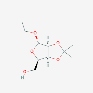 molecular formula C10H18O5 B066425 [(3As,4S,6R,6aS)-4-ethoxy-2,2-dimethyl-3a,4,6,6a-tetrahydrofuro[3,4-d][1,3]dioxol-6-yl]methanol CAS No. 191083-70-2