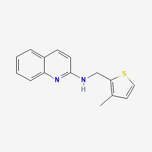 molecular formula C15H14N2S B6642530 N-[(3-methylthiophen-2-yl)methyl]quinolin-2-amine 