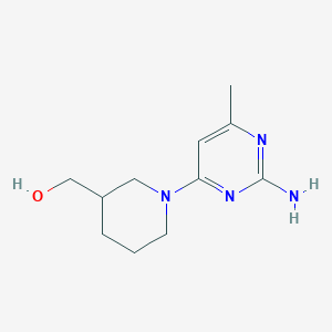 molecular formula C11H18N4O B6642545 [1-(2-Amino-6-methylpyrimidin-4-yl)piperidin-3-yl]methanol 